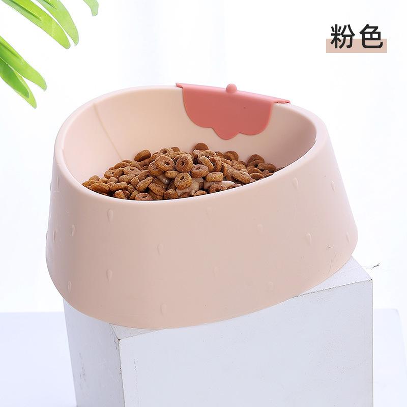 Pet bowl INS wind strawberry eating utensils anti-knock cat food bowl dog food basin drinking water bowl cat food basin
