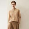 Women's Pure Cashmere Single-Breasted Sweater - Winter 2026, Solid Color, Gentle Style, Loose Fit, Slimming Design