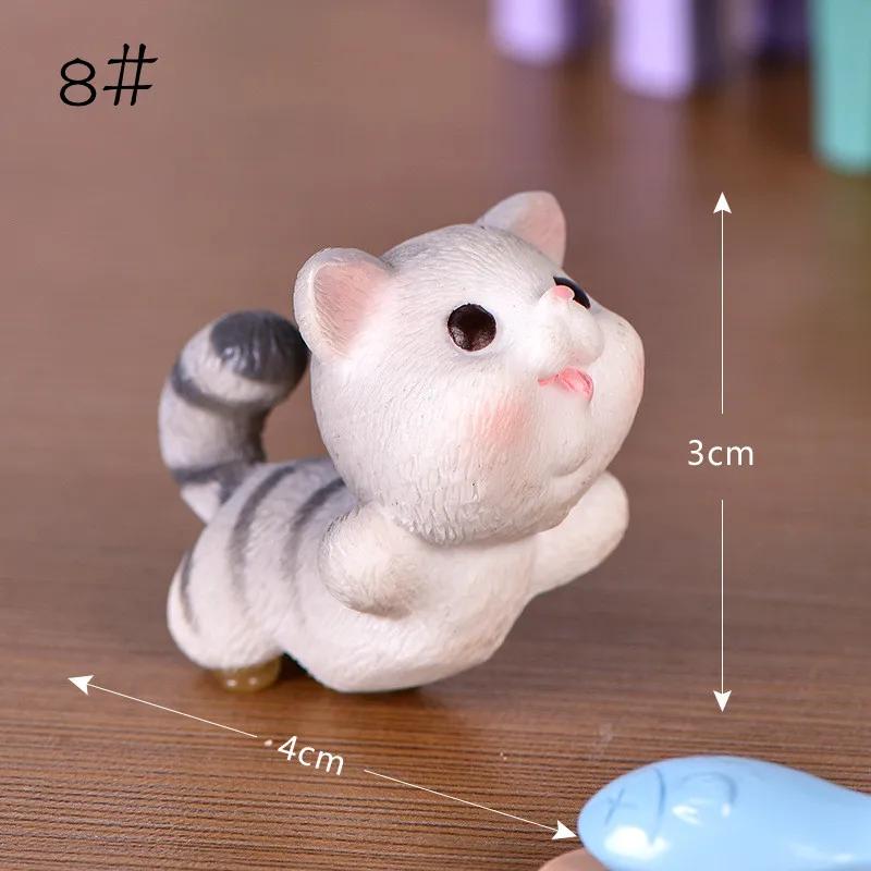 Naughty Kitten Pet Cartoon Bonsai Succulent Ornaments Cute Cats Micro Landscape Diy Gardening Accessories Garden Decoration