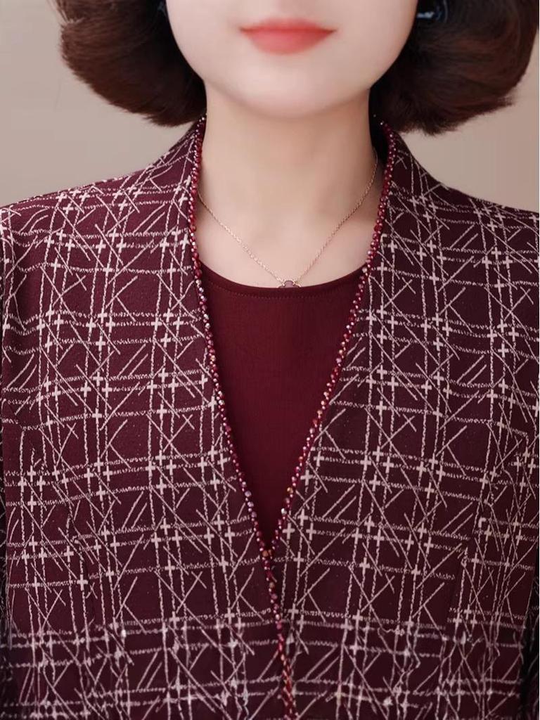 2026 New Style Mother's Wedding Banquet Dress: Elegant Skirt Suit for Middle-Aged and Elderly Women