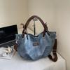Retro Casual Handbag Stylish Tote Bag Color-blocked Zipper Shoulder Bag Class Commuting Crossbody Bag High-quality Pu Travel Bag