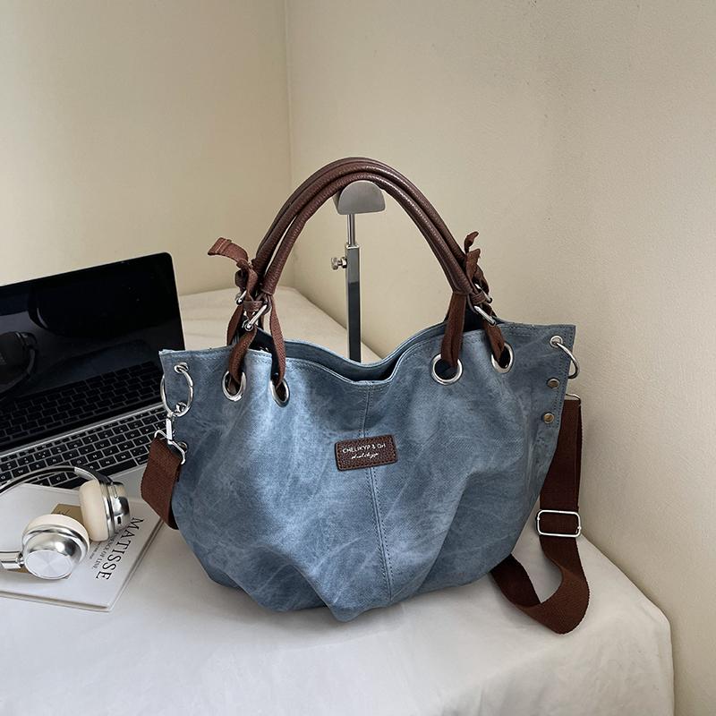Retro Casual Handbag Stylish Tote Bag Color-blocked Zipper Shoulder Bag Class Commuting Crossbody Bag High-quality Pu Travel Bag
