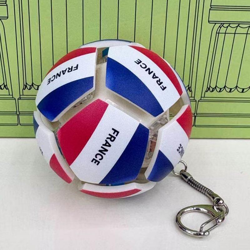 Soccer Ball Keychain Fidget Toy Portable Stress Relief Pendant Multi Team Souvenir Gift Box Decompression Toy For Football Fans
