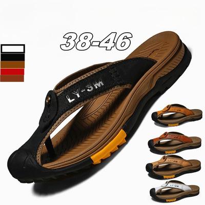 Scarpe in Pelle Sandali Uomo Infradito Uomo Scarpe Casual da Uomo Classiche Massaggio Ciabatte da Spiaggia Antiscivolo Estate