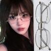 Harajuku Y2K Vintage Square Frame Glasses Women Men Metal Eyewear Blue Light Blocking Clear Reading Glasses
