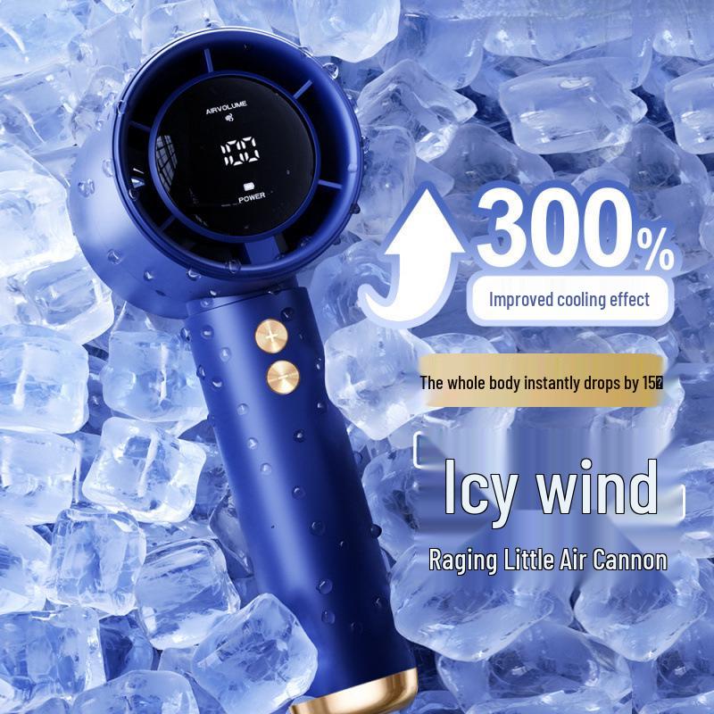 Compact Rechargeable Turbo Handheld Fan - High-Speed, Mini, Portable, and Desktop Friendly Snow Peak White