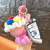 Handmaking Rose Bouquet Crochet For Gifts Knitted Mini Flower Bouquet For Bag Pendant Cute Bouquet Bag Charm