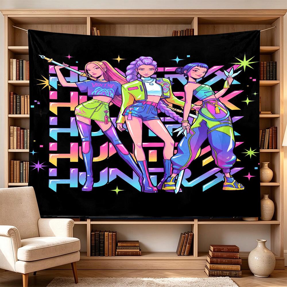 Huntrx Cyberpunk Fashion Clear Pattern Tapestry, Wall Decor for Apartment, Studio and Photoshoot Backdrop,Perfect Gift
