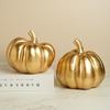 Golden Pumpkin Statue Thanksgiving Decorations Resin Pumpkin Figurine Autumn Farm Home Desktop Hallowee Party Ornament