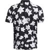 Under Armour Curry Bomber Slim Fit All Over Print Pullover Polo Shirt Men Polo Shirts Black 1383141-001
