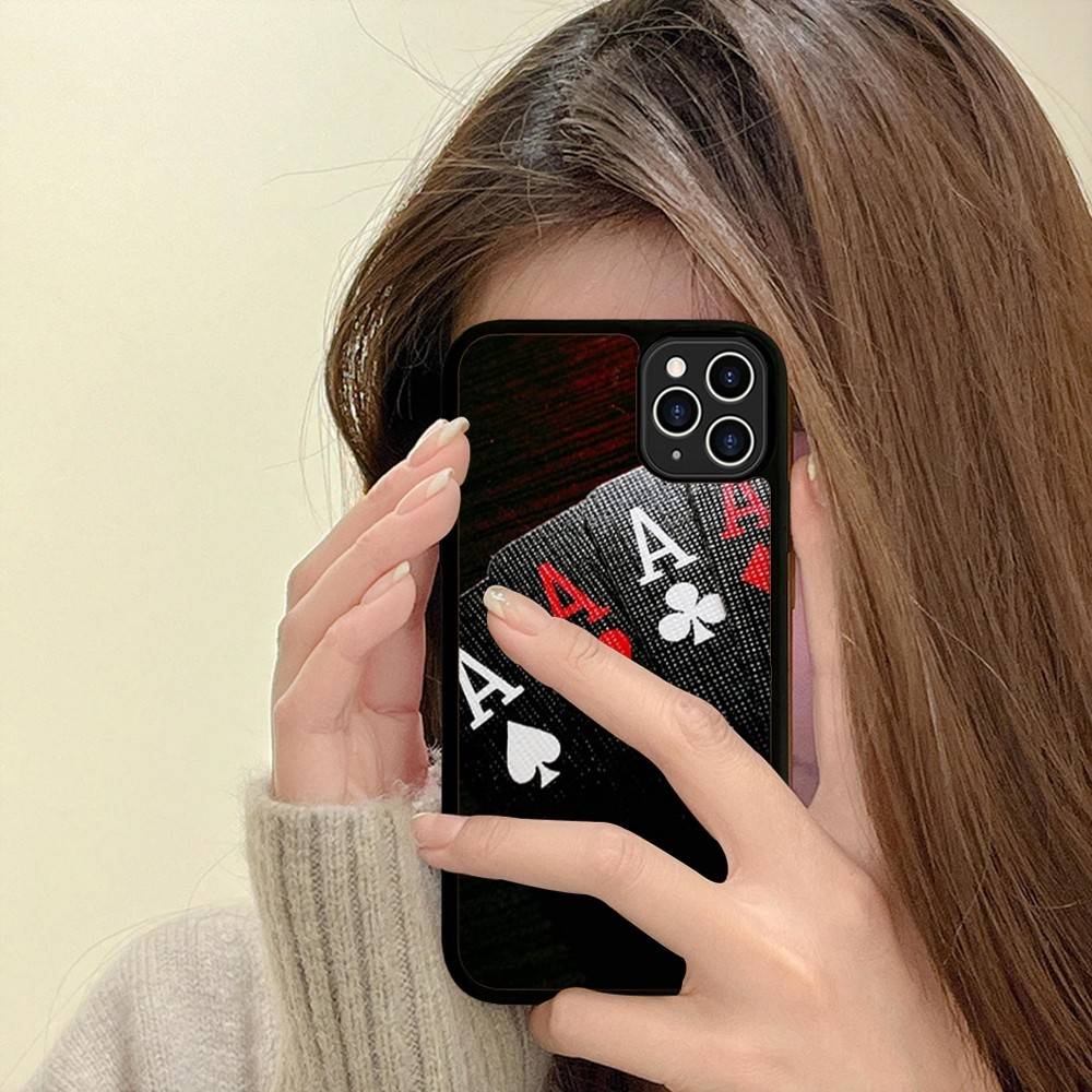 Poker Pattern Game Phone Case For IPhone 16 Pro Max 15 14 Plus 14 13 12 11 17 PC+TPU Cases Back Cover