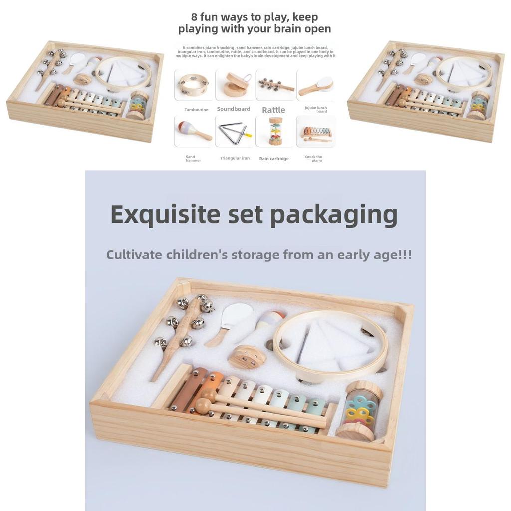 Percussion Instrument Baby Soundboard Shaking Bell With Wooden Handle For Music Education And Play