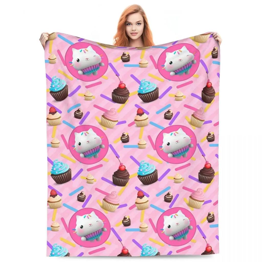Cute G-Gabbys Girl Dollhouse Blankets Fleece Spring/Autumn Magic House Breathable Soft Throw Blanket for Bed Couch Rug Piece