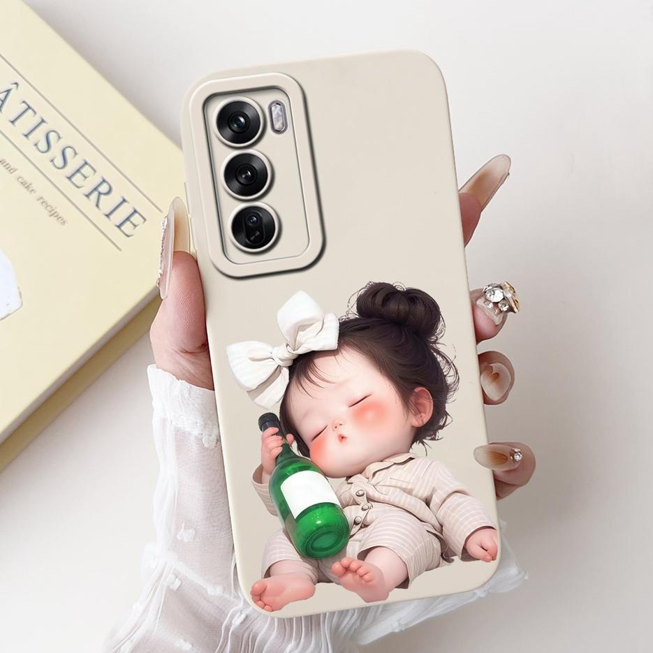 For Oppo Reno 12 Pro Case CPH2629 New Fashion Candy Painted Cover Soft TPU Matte Phone Case For Oppo Reno12 Pro 5G Fundas Bumper