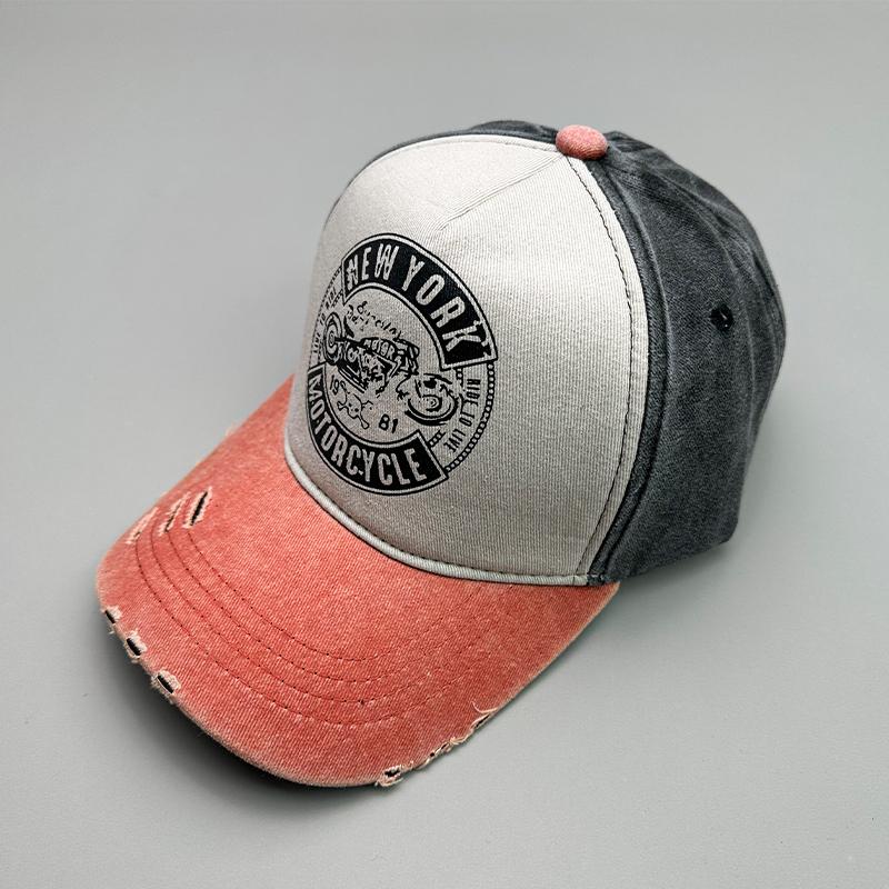 Motorcycle Sunshade Men Women Baseball Hats Cotton American Style Retro Contrasting Colors Fashion Snapback Caps Versatile New