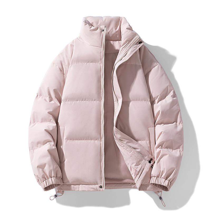 Stehkragen Baumwollkleidung Herren und Damen Abschnitt Winter Verdickt Locker Baumwolljacke Paarmodelle Einfarbig Brotkleidung Baumwollmantel