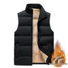 Men's Winter Stand Collar Lambswool Vest with Fleece Lining, Plus Size, Thick, Sleeveless Cotton Jacket