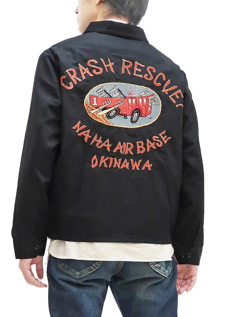 Tailor Toyo Jacket TT15177 Tailor Toyo Cotton Embroidery Okinawa Jumper CRASH RESCUE Black (Tailor Toyo) Men's (M)