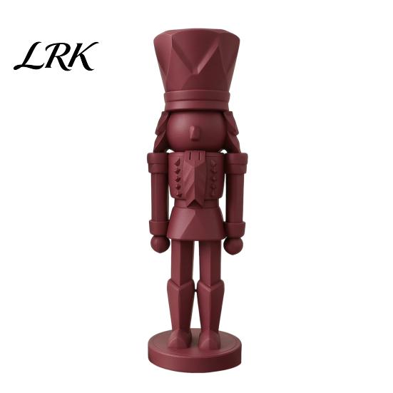 PLA Plastic Craft Decoration 3D Printed Nutcracker Soldier Statue, Geometric Minimalist Figurine for Desk Nordic Style Home Accents Shelf, DIY