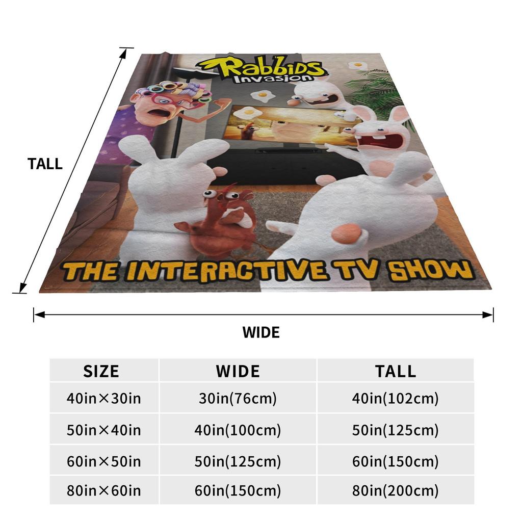 New Arrival Invasion Rabbits Anime Funny Blanket Lightweight Thin Coral Fleece Plush Relax Throw Blankets Machine Washable
