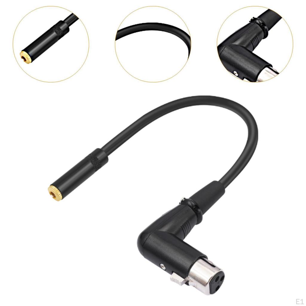 90 Degree Angle XLR to 3.5mm Cable 1/8 inch Mini Jack 1 Feet (30cm)