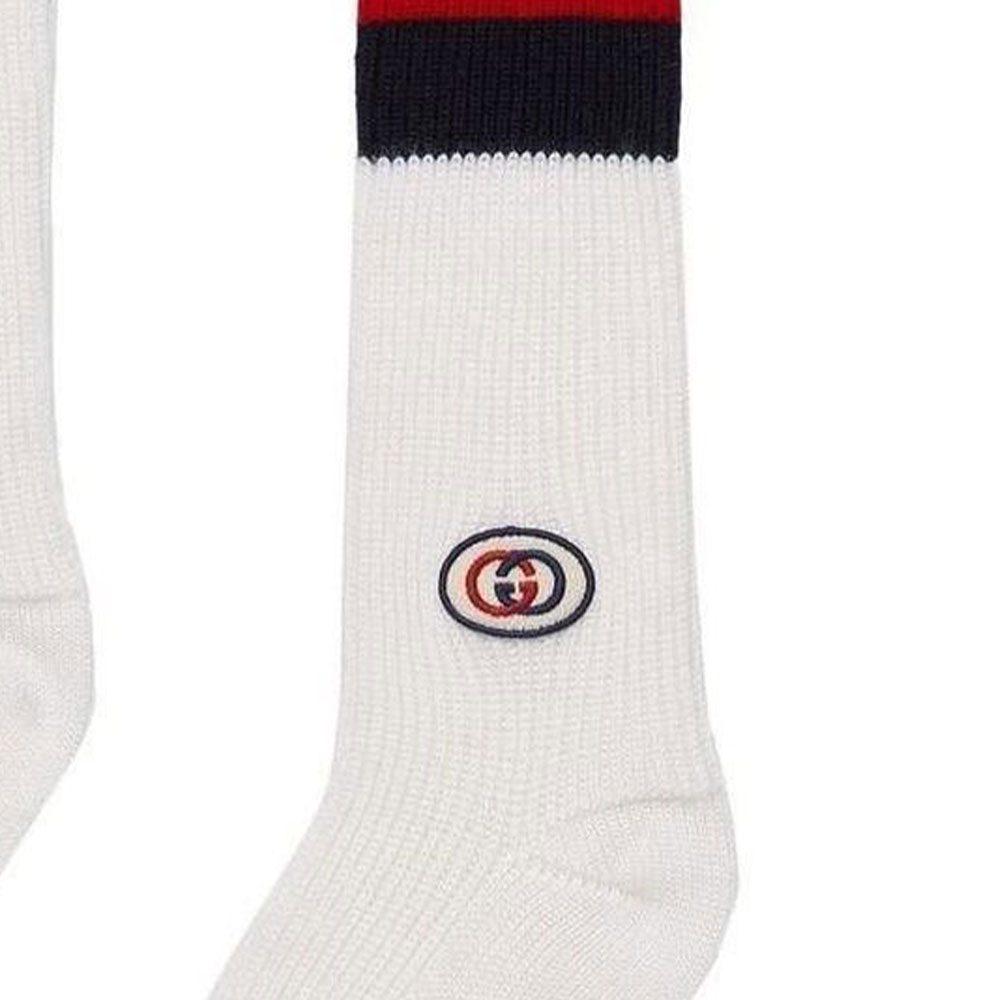 GUCCI SS23 Knee High Socks Men's 1 Pack White 727352-4G186-9268