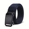 Men's Nylon Stretch Canvas Tactical Belt with Automatic Buckle - Versatile, Holeless Design for Outdoor and Casual Wear