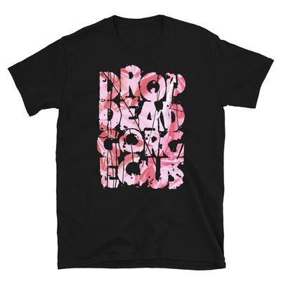 Camiseta unissex Drop Dead Gorgeous Pink Stacked Logo Post Hardcore Band