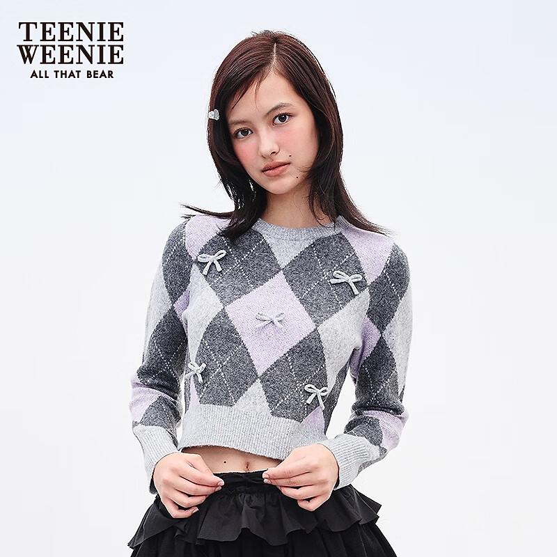 Teenie Weeniebearnova Women's Diamond Lattice Short Sweater