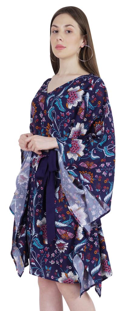 Moomaya Turkish Maxi  Kaftan  For Women Short Casual Mini Beach Dress Swimsuit Cover