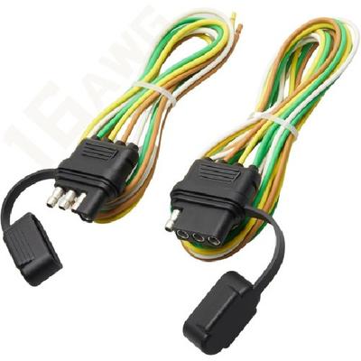 4 Pin Trailer Wiring Harness w/Dust Cover, 16AWG 48-Inch Vehicle & Trailer-Side
