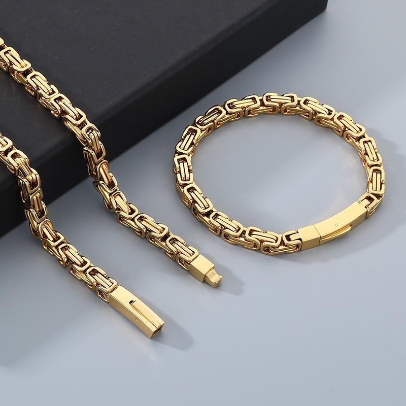 Bracciale da uomo in acciaio inossidabile 304 placcato sottovuoto a catena imperatore con chiusura magnetica