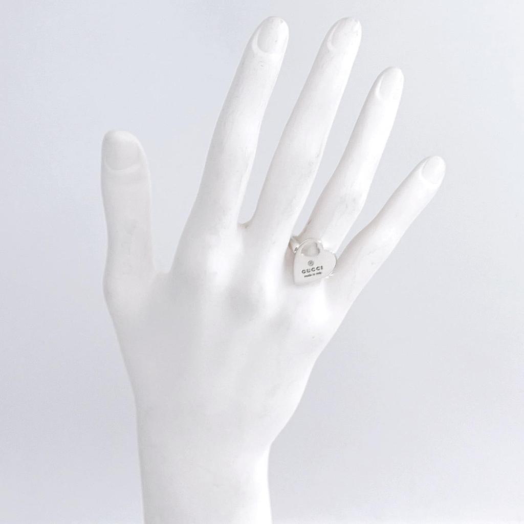 Gucci Trademark Heart Japanese Size Size 8 Ring, Silver, 7, 796357, J8400, 8106, [Used]