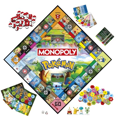 Monopoly Pokémon Edition Board Game | Ages 8+ | 2-4 Players | Kids Game for Pokémon Fans | Fun Family Game | Average Play Time: 45 Minutes