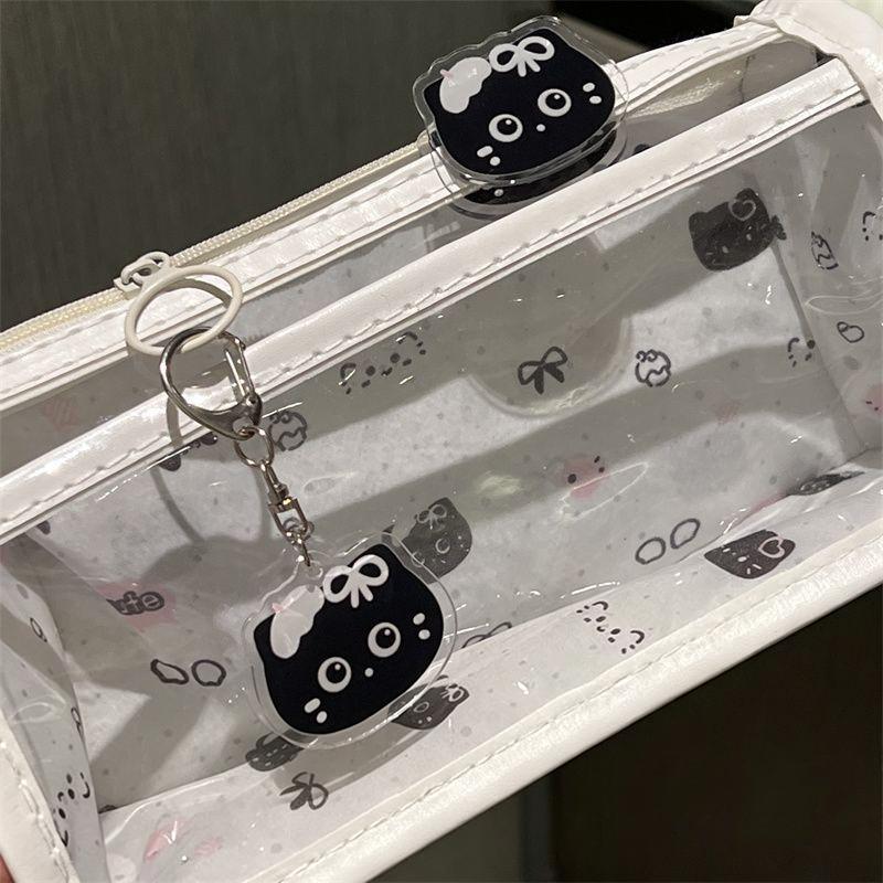 Cute Cartoon Translucent Pencil Case Double Layer Large Capacity Stationery Storage for Kids Students Art Class School Use