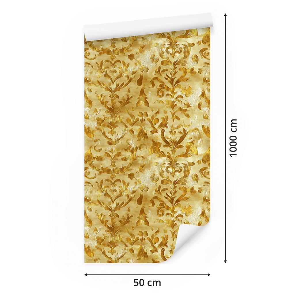 Altes Gold Tapete Gold, Gelb, Creme und Beige 50x1000