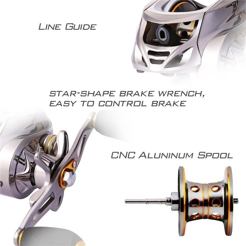 Baitcasting Fishing Reel -6.3:1 Low Profile Baitcaster Reel with Magnetic Brake System11+1BB