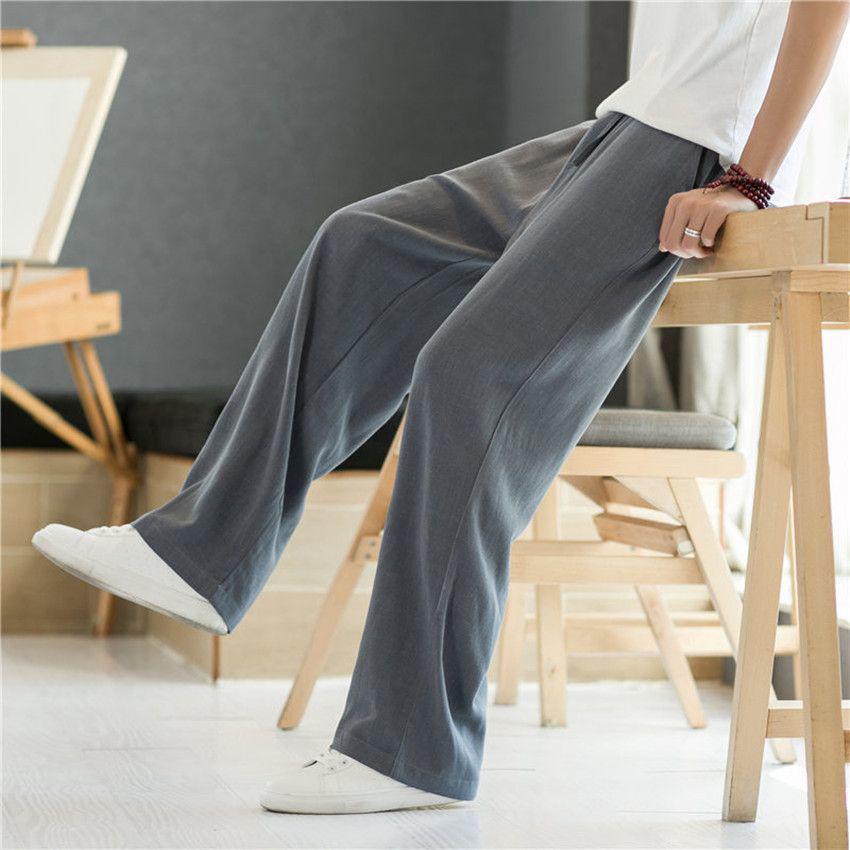 Výprodej Pánské lněné kalhoty slim fit - Všestranné jarní/letní ležérní rovné nohavice