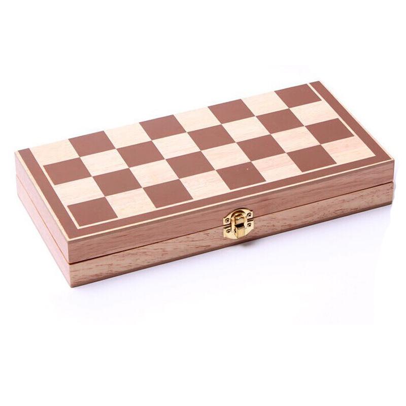 Wooden Inlaid Folding Chess Set (30x30 cm)