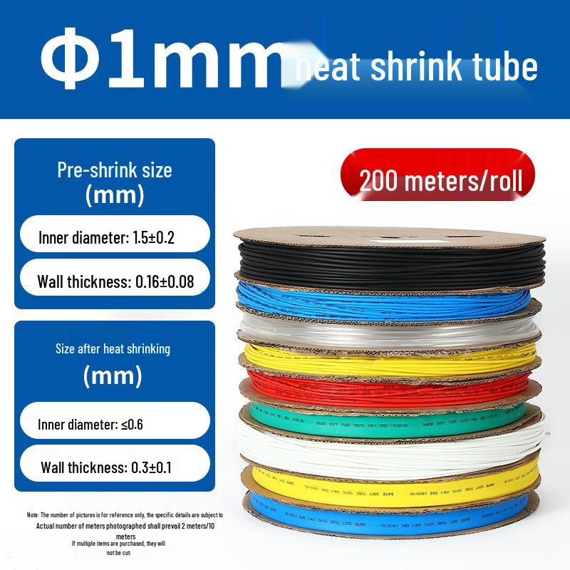 Black Heat Shrink Tubing Insulating Sleeve - Full Roll for Electric Wiring and Cable Protection
