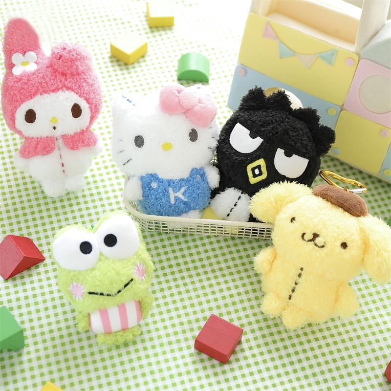 Hello Kitty Melody Pompom Purin Keroppi Badbadtz-Maru Stuffed Toy Pendant Plush Toys Keyring Anime Keychain Birthday Gift