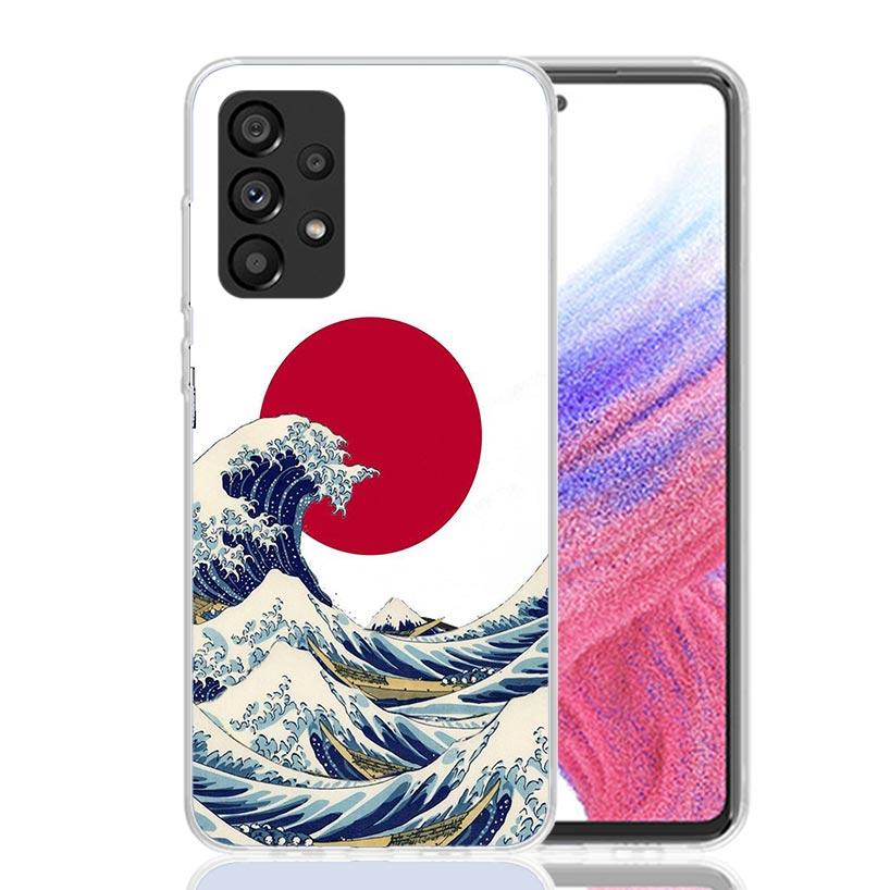 Japanese Style Wave Art Case Phone Cover for Samsung Galaxy A17 A16 A15 A14 A13 A56 A55 A54 A53 A36 A35 A34 A33 A26 A25 A24 A23