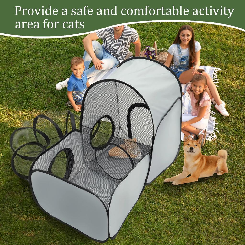 Outdoor Pet Tunnel Oxford cloth Portable Cat Tunnels Tents with Storage Bag Foldable Breathable Cat Enclosures Pet Supplies S/L
