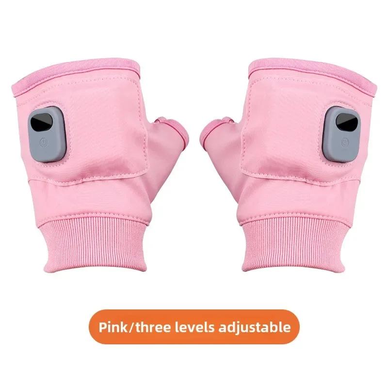 Windproof Rechargeable Heated Gloves 360 Degree Thermal Warm Fingerless for Outdoor Hiking Cycling Winter Sports Heated