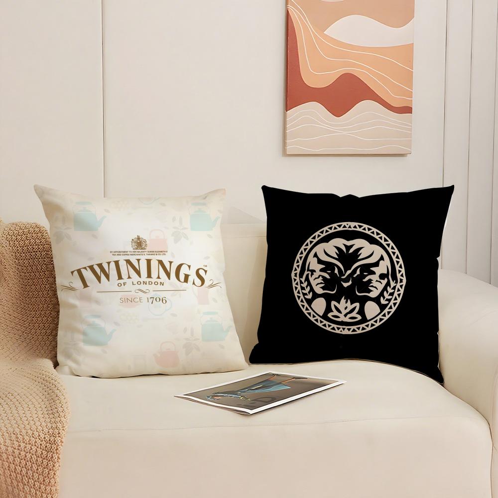 Elegant Red T-Twinings Pillow Case Comfort Sofa Bed Silky Elegant Invisible Zipper Decorative Cushion Cover