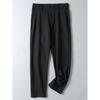 with Wool, Wrinkle-Resistant, Solid Color, Autumn and Winter Men's Elastic Straight-Leg Business Casual Pants, Cold-Proof, Fleece-Lined Long Pants