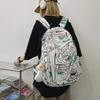 Fashion graffiti print schoolbag female cool backpack simple college high school backpack