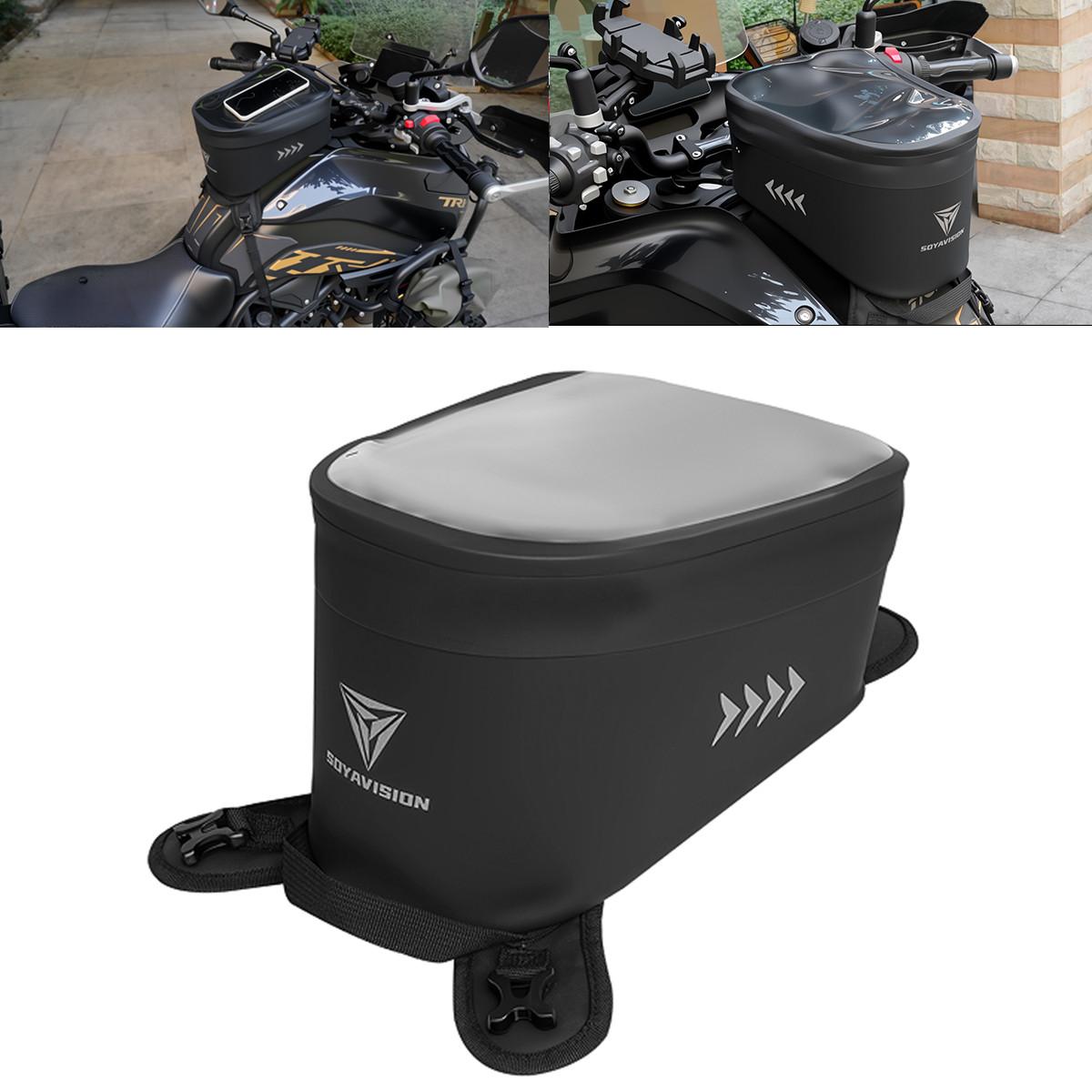

Motorcycle Tank Bag Gas Oil Fuel Tank Saddlebag Touch Screen Mobile Phone Navigation Luggage Magnetic Quick Release Strap Mount чорний