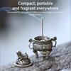Vintage Alloy Incense Burner Stick Holder Three Legged Hollow Out Mini Sandalwood Censer Incense Burner Home Decoration