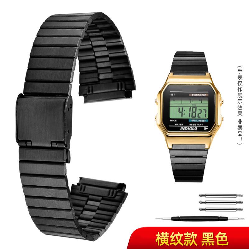 For Casio Stainless Steel watchBand A158 A159 A168 A158W F91w LA-680 AEQ-110 F91w Small Gold Watch Strap 18mm Wristband Bracelet